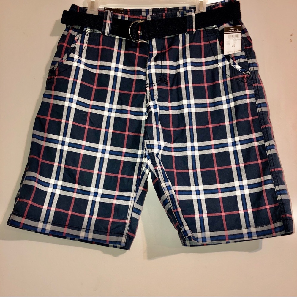 NWT men’s carbon plaid shorts. 30
